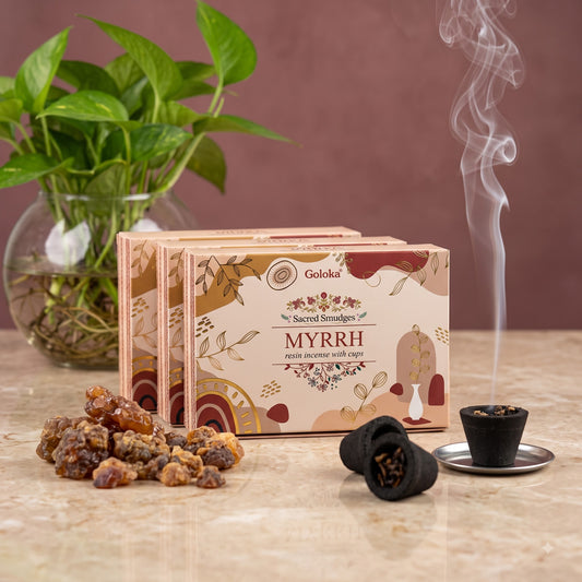 GOLOKA Myrrh Cup Sambrani – Pack of 3