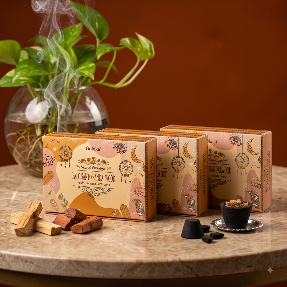 Palo Santo & Sandalwood Cup Sambrani Pack – image 2