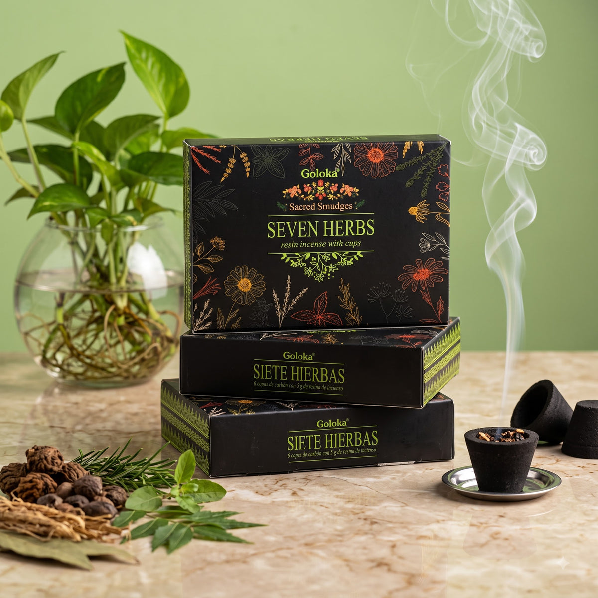 Seven Herbs Cup Sambrani Pack of 3 – image 2