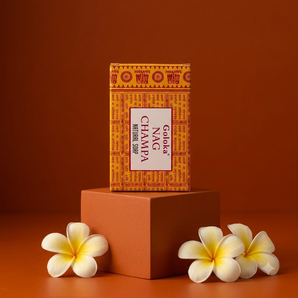 GOLOKA Nag Champa Bath Soap, 75g Each – Classic Floral-Aromatic Fragrance Soap for Daily Bathing & Cleansing, Pack of 3