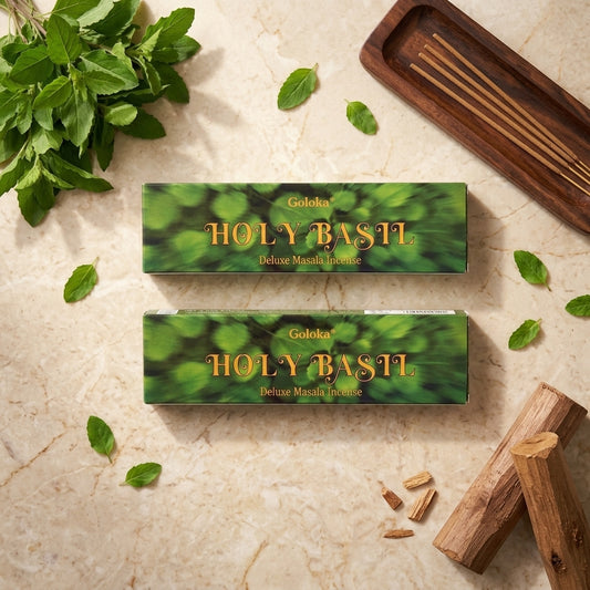 GOLOKA Holy Basil Masala Agarbatti Incense Sticks 100g | Pack of 2