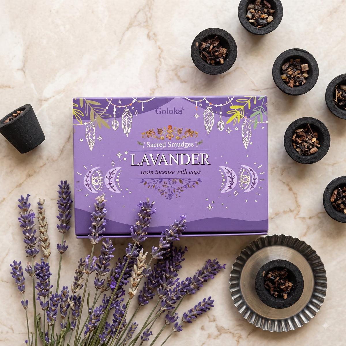 Lavender Cup Sambrani – Pack of 3 – image 3