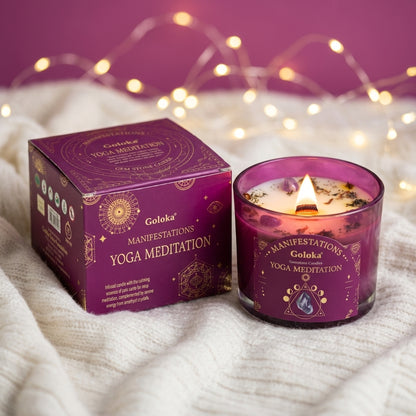Manifestations Yoga Meditation 9oz Gemstone Infused Candle Pack – image 2