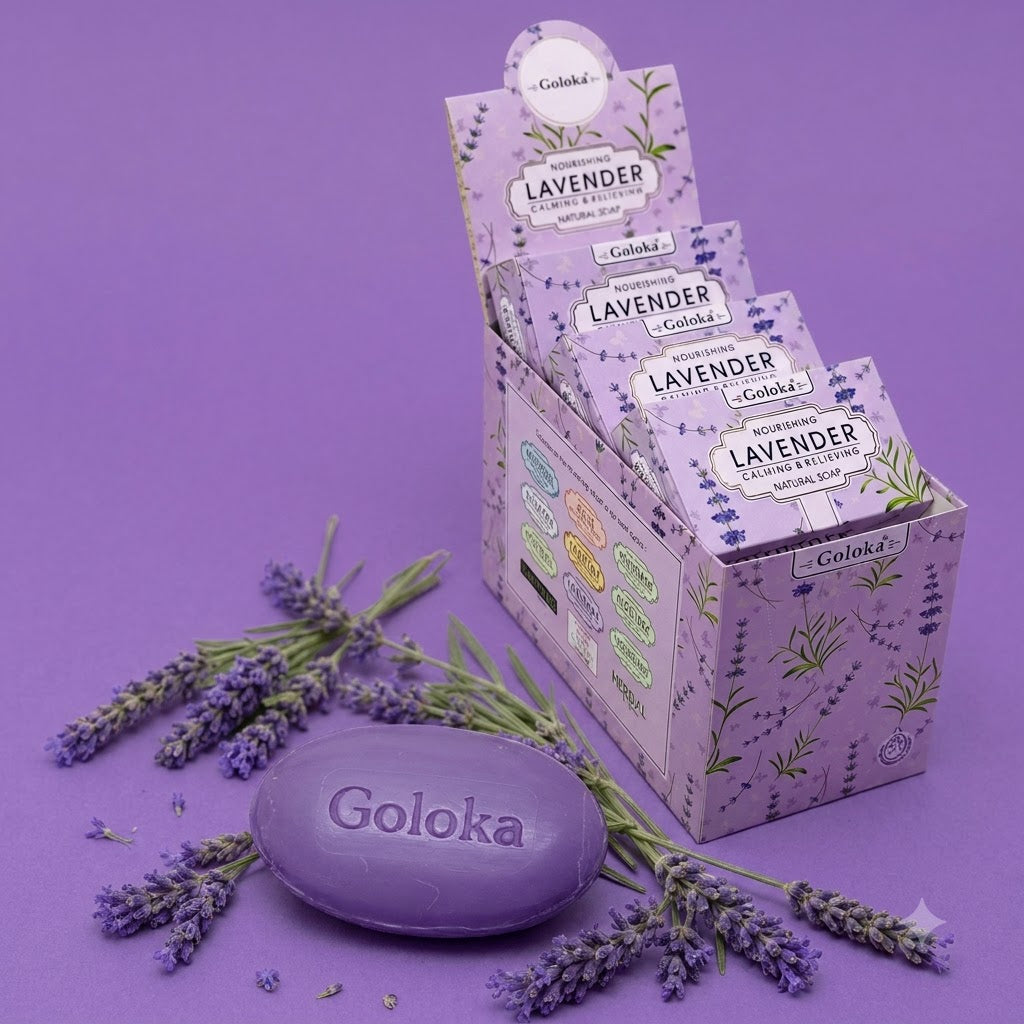 GOLOKA Lavender Bath Soap, 75g Each – Floral Fragrance Soap for Daily Bathing & Cleansing, Pack of 3