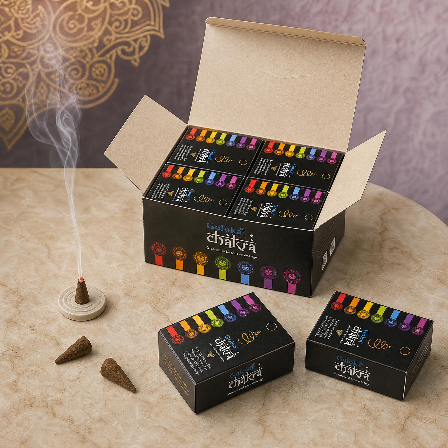 GOLOKA Chakra Dhoop Cones – 10 Cones