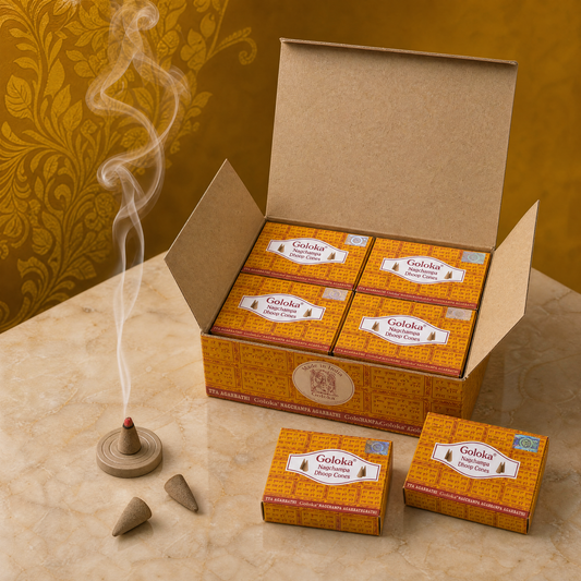 GOLOKA Nagchampa Dhoop Cones – 10 Cones