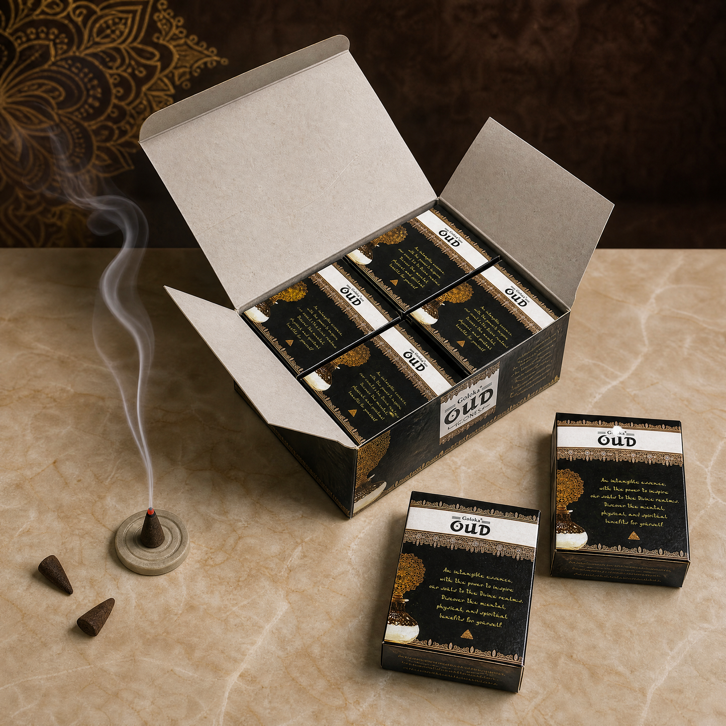 GOLOKA Oudh Dhoop Cones – 10 Cones